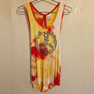 Tie Dye Butterfly Peace Tank